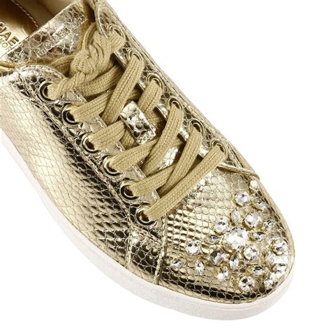 gold michael kors sneakers|michael kors gold sneakers women.